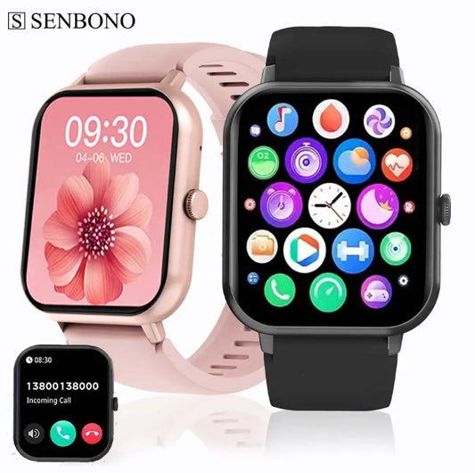 Square Smartwatch Women BT Call Heart Rate Sport Mode Fitness Tracker Waterproof Smart Watch Men For IOS Android